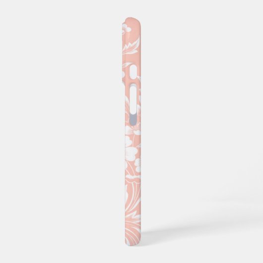 Feine Pfirsich und weiße Blume iPhone 16 Hülle (Linke Seite)