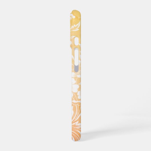 Feine Pfirsich und weiße Blume iPhone 16 Hülle (Linke Seite)