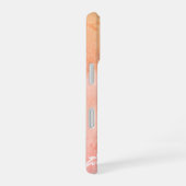 Feine Pfirsich und weiße Blume iPhone 16 Hülle (Rechte Seite)