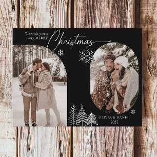 Feine Pinienbäume, 2 Foto schwarze Weihnachten