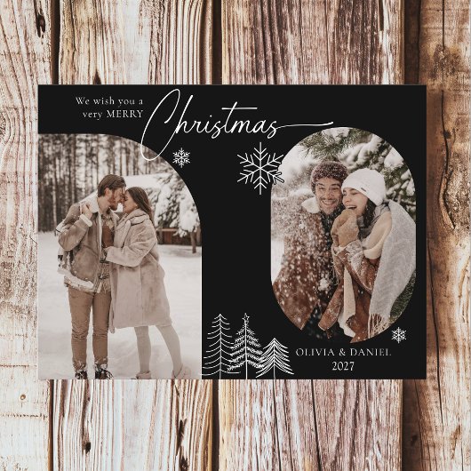 Feine Pinienbäume, 2 Foto schwarze Weihnachten