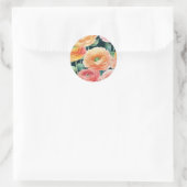 Feine Ranunculus Blume Wasserfarbe Runder Aufkleber (Tasche)
