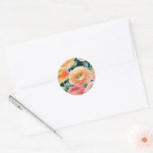 Feine Ranunculus Blume Wasserfarbe Runder Aufkleber (Umschlag)