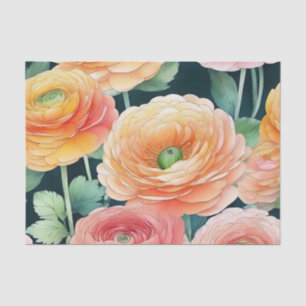 Feine Ranunculus Blume Wasserfarbe Seidenpapier