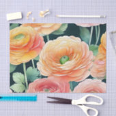 Feine Ranunculus Blume Wasserfarbe Seidenpapier (Handwerk)