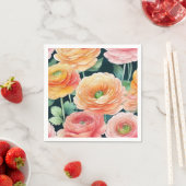 Feine Ranunculus Blume Wasserfarbe Serviette (Beispiel)