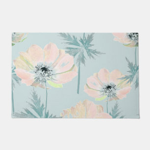 Feine rosa Anemone. Fußmatte