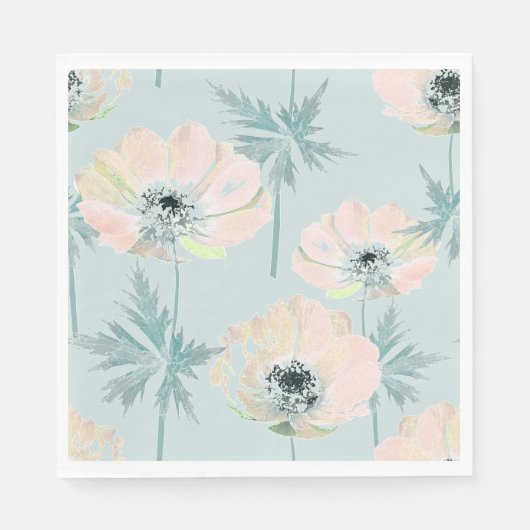 Feine rosa Anemone. Serviette (Vorderseite)