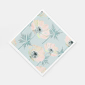 Feine rosa Anemone. Serviette (Ecke)