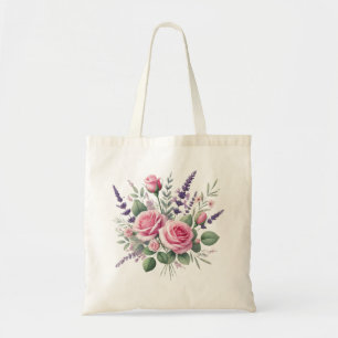 Feine rosa Aquarellfarben Blumendesign Tragetasche