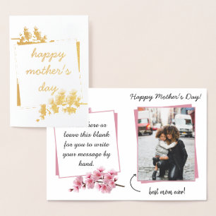 Feine rosa Blossom Happy Mother Day Card Folienkarte