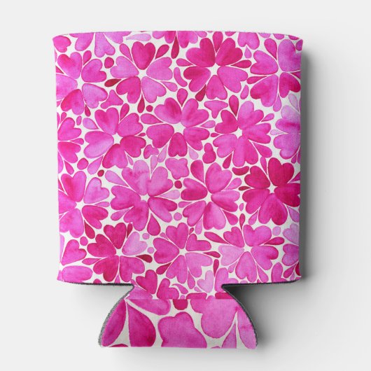 Feine rosa Blume Dosenkühler (Rückseite)