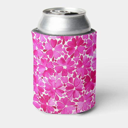 Feine rosa Blume Dosenkühler (Kanne Rückseite)
