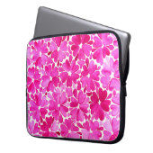 Feine rosa Blume Laptopschutzhülle (Vorderseite Links)