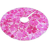 Feine rosa Blume Polyester Weihnachtsbaumdecke (Schrägansicht)