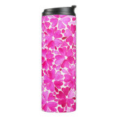 Feine rosa Blume Thermosbecher (Nach links gedreht)