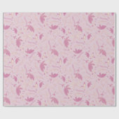 Feine rosa Blume und Bögen Geschenkpapier (Flach)