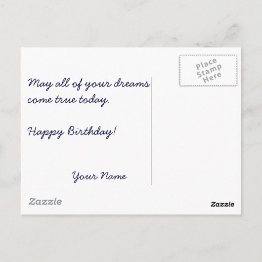 Feine rosa Blume zum Geburtstag Postkarte (Rückseite)