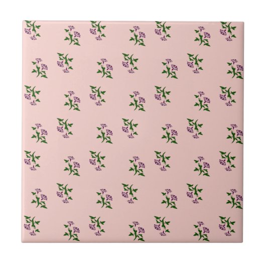 Feine rosa Blumenkachel Fliese (Vorderseite)