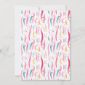 Feine rosa Muster Geburtstag Einladung (Rückseite)