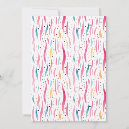 Feine rosa Muster Geburtstag Einladung (Rückseite)