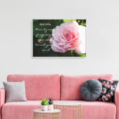 Feine Rosa Rose mit Sprichwort Leinwanddruck (Insitu (Wohnzimmer))