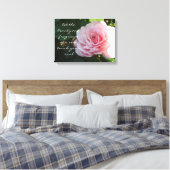 Feine Rosa Rose mit Sprichwort Leinwanddruck (Insitu (Schlafzimmer))