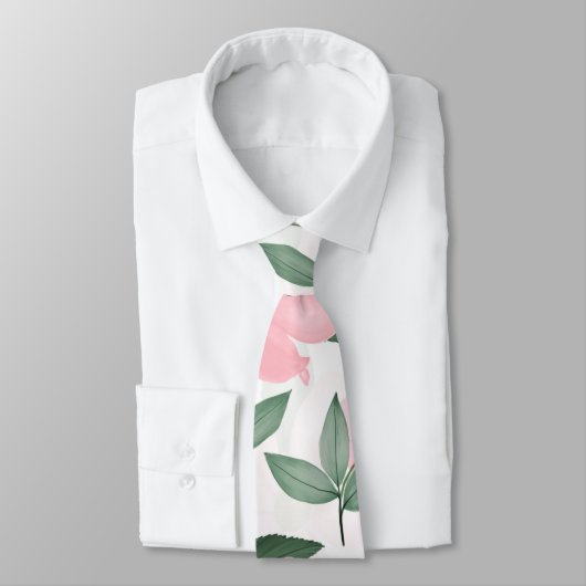 Feine rosa Rosen Blumenbilder Krawatte (Gebunden)