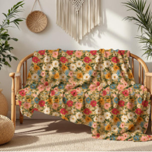 Feine rosa und blaue Cotattacore Fleecedecke