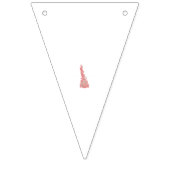 Feine rosa und braune Blume schmücken eine weiße F Wimpelkette (Zweite Fahne)