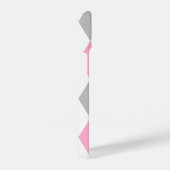 Feine rosa und graue Karos iPhone Hülle (Rechte Seite)