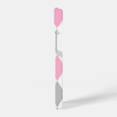 Feine rosa und graue Karos iPhone Hülle (Linke Seite)