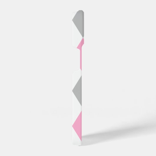 Feine rosa und graue Karos iPhone Hülle (Rechte Seite)