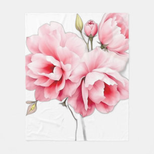 Feine rosa und lavender florale Blüten Fleecedecke