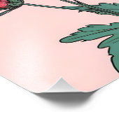 Feine rosa und weiße Blume Fotodruck (Ecke)