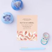 Feine rosa Wasserfarbe. Moderne Hochzeit I Flyer (Einzeln)