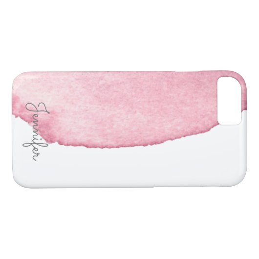 Feine rosa Wasserfarbenwäsche personalisiert Case-Mate iPhone Hülle (Rückseite (Horizontal))