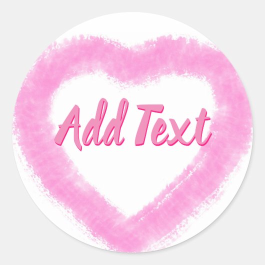 Feine rosa Watercolor Herzform Runder Aufkleber (Vorderseite)