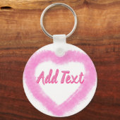 Feine rosa Watercolor Herzform Schlüsselanhänger (Vorderseite)
