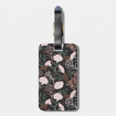 Feine rosafarbene Nelken mit grünen Blätter Gepäckanhänger (Rückseite vertikal)