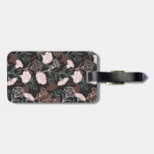 Feine rosafarbene Nelken mit grünen Blätter Gepäckanhänger (Rückseite horizontal)