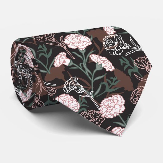 Feine rosafarbene Nelken mit grünen Blätter Krawatte (Gerollt)