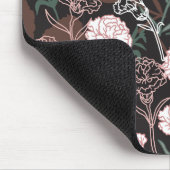 Feine rosafarbene Nelken mit grünen Blätter Mousepad (Ecke)