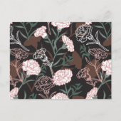 Feine rosafarbene Nelken mit grünen Blätter Postkarte (Vorderseite)