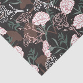 Feine rosafarbene Nelken mit grünen Blätter Seidenpapier (Ausschnitt)