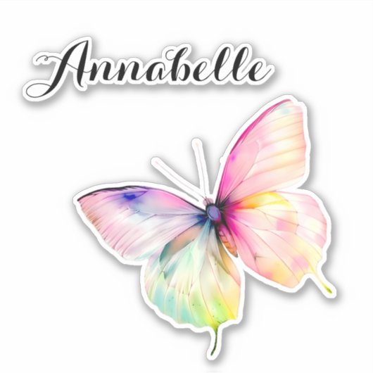 Feine rosafarbene Schmetterlinge in Pastellfarben Aufkleber (Vorderseite)