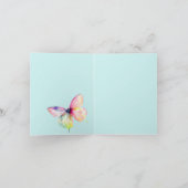 Feine rosafarbene Schmetterlinge in Pastellfarben Einladung (Innenseite)