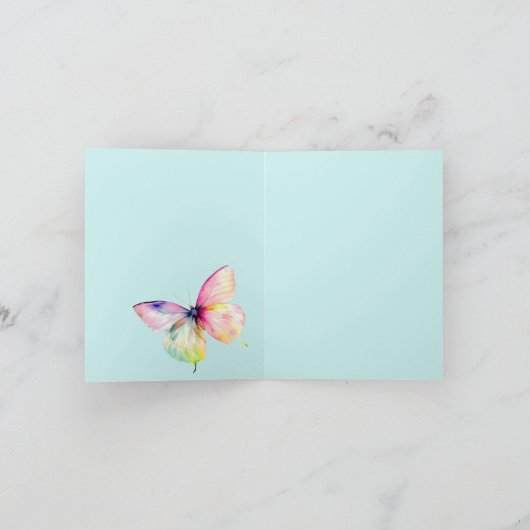 Feine rosafarbene Schmetterlinge in Pastellfarben Einladung (Innenseite)