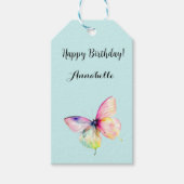 Feine rosafarbene Schmetterlinge in Pastellfarben Geschenkanhänger (Vorderseite)