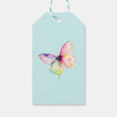 Feine rosafarbene Schmetterlinge in Pastellfarben Geschenkanhänger (Rückseite)